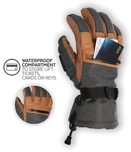 Gants de ski chauffants sur mesure SGW-3 2026 à prise robuste, imperméables, avec fermeture éclair au poignet, en cuir PU, garantie 100 % - Product Image 2
