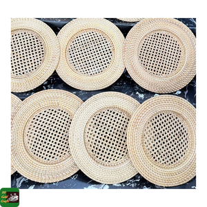 Plato de ratán tejido, mantel individual de diseño clásico, ecológico, hecho a mano para decoración de mesa de comedor, hogar, hotel, boda en Vietnam - Product Image 6