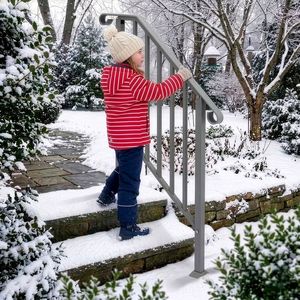 Corrimano in Ferro a 2 Gradini per Esterni, Elegante Componente per Scale da Giardino - Product Image 4