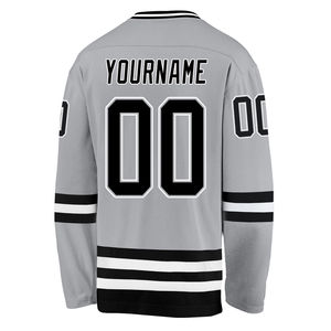 Jersey de Hockey sobre Hielo Personalizado con Diseño de Logotipo por Transferencia Térmica, para Adultos, al por Mayor, OEM, Transpirable, 100% Poliéster, Cuello en V, Completo - Product Image 4