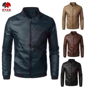 Veste en cuir pour homme avec logo personnalisé, finition premium, couleur unie, grande taille, OEM ODM, vente en gros - Product Image 1