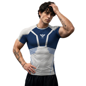T-shirt de sport pour homme à manches courtes, respirant, séchage rapide, coupe classique, entraînement, course à pied, gym, performance athlétique, 200 grammes - Product Image 1