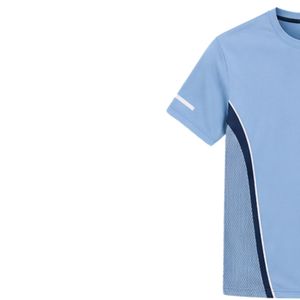 Camiseta Deportiva de Alto Rendimiento para Hombre, Azul Cielo y Azul Marino, Secado Rápido, para Gimnasio, Running, Entrenamiento, Personalizada, Ropa Deportiva OEM - Product Image 3
