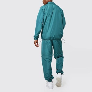 Contrast Color Custom Waterproof Organic Cotton Lightweight Hooded Casual Solid Sweatsuit Jogging Zip <b>Jacket</b> Two Piece Adult - Product Image 3
