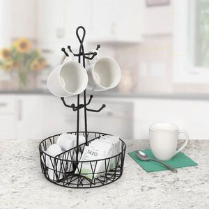 Support à tasses minimaliste en fer, offrant des lignes épurées et une empreinte compacte pour les maisons modernes avec une organisation efficace des tasses - Product Image 2