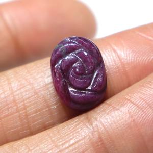 พลอยรูบี้โซไซต์แกะสลักทรงคาโบชอง พลอยรูบี้แกะสลักทำมือ ผิวเรียบ หินหลวม ขายส่ง สำหรับอัญมณีทำเครื่องประดับ - Product Image 1