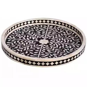 Nouveau plateau de service élégant et décoratif en os incrusté, durable, écologique, de luxe, fait main, fabricant et exportateur en gros - Product Image 1