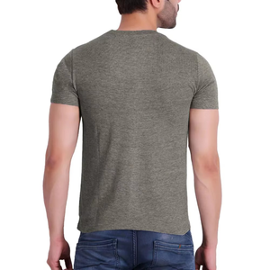 T-shirt de sport pour homme, coupe slim, respirant, manches courtes, col rond, vêtements de sport pour entraînement, personnalisable. - Product Image 3