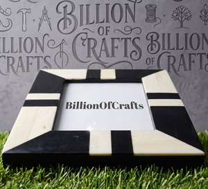 BillionOfCraft Square Bone Resin Photo Frame Handmade Modern Decorative <b>Picture</b> <b>Holder</b> for Home Office Display - Product Image 4