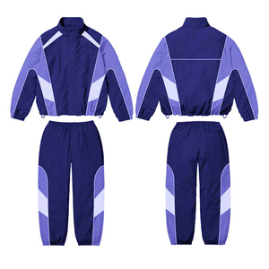 Conjunto Deportivo Unisex con Bloques de Color, Cierre Completo con Cremallera, Transpirable, de Poliéster, para Otoño, Corte Regular para Adultos - Product Image 1