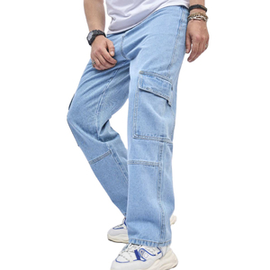 Men's Mid Waist Stonewashed Straight Leg Denim Jeans Regular Fit Cotton Casual Eco-Friendly Breathable Streetwear Spring High - Product Image 1
