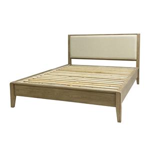 Estructura de cama tamaño queen de madera maciza de roble moderno con mueble de cabecero tapizado hecho en Vietnam estándar de calidad de exportación - Product Image 5