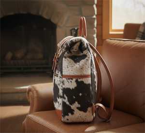 Handmade Hair On Cowhide Leather Backpack Luxury Travel School <b>Bag</b> Premium Fashion Backpack for Women Men Durable LHBP-0073 - Product Image 4