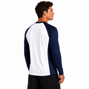 Men Sports T Shirt Solid Colour Raglan Long Sleeve Tee High Quality Running Top Breathable Activewear Training Gym Sportswear - Product Image 4