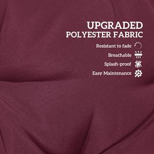 Set di 4 cuscini per sedie da patio con lacci, colore rosso vino, cuscini di ricambio per schienale e seduta da esterno - Product Image 4