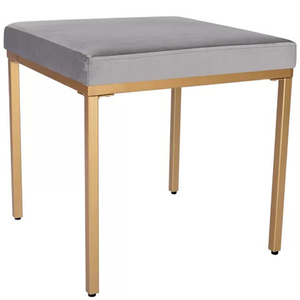 Tabouret Ottoman de Salon de Bonne Qualité à Prix Abordable, en Métal Doré en Acier Inoxydable et Tissu Noir, Idéal pour Hôtels et Mariages - Product Image 5