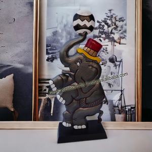 Statue d'éléphant en métal faite à la main et de haute qualité Figurines de vitrine d'animaux pour votre table de bureau à domicile Article décoratif et cadeau - Product Image 5