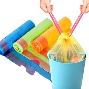Bolsas de basura con cordón de plástico biodegradable respetuosas con el medio ambiente, resistentes a las fugas, resistentes al desgarro - Product Image 1