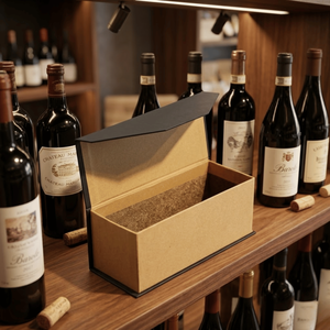 Eco Friendly Rigid Kraft Paper <b>Bottle</b> Packaging <b>Box</b> | Recyclable Brown Cardboard Gift <b>Box</b> Embossing for Wine Beverages Oil - Product Image 2