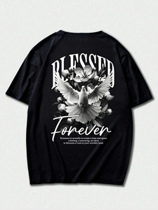 เสื้อยืดลำลองคุณภาพสูงสำหรับผู้ชาย พิมพ์ลายตามสั่ง สไตล์สตรีทแวร์ ทรงโอเวอร์ไซส์ เนื้อผ้าหนา 100% ผ้าฝ้าย ยูนิเซ็กส์ สีซีดแบบซันเฟด - Product Image 6