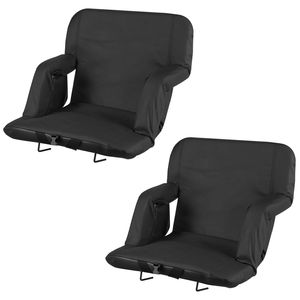 Sedia da Stadio Regolabile a 6 Angolazioni con Cuscino da 85 cm, Sedia da Tribuna con Supporto per la Schiena e Braccioli, Sedia da Spiaggia Larga - Product Image 1