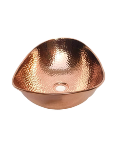 Bold Blossom India – Lavabo de salle de bain ovale en cuivre massif martelé, fait main, moderne, 32 cm, écologique, portable pour la maison - Product Image 5