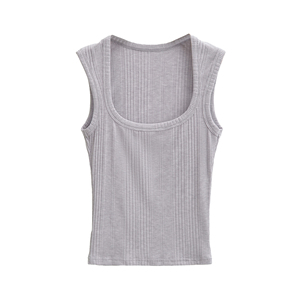 Débardeur court côtelé personnalisé pour femme, sans manches, pour yoga, gym, fitness, vêtements de sport, vente en gros OEM, hauts décontractés, respirant, en coton, coupe ajustée - Product Image 4