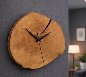 Reloj de Pared Analógico de Cuarzo de Madera Rústico Hecho a Mano, Diseño Moderno y Abstracto, Funciona con Batería, Regalo de Boda, Decoración del Hogar - Product Image 5