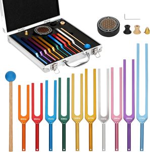 Juego completo de ocho diapasones chakra con peso, activador, caja de regalo, grado médico, certificado ISO13485, manual para - Product Image 1