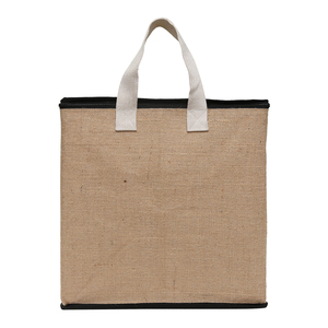 Natural Jute Zipper Storage Bag with Cotton Handles storage tote bags with zipper <b>large</b> capacity - Product Image 3