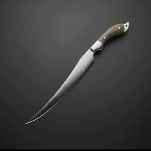 A&M Enterprises Handmade Stainless Steel Fillet <b>Knife</b> Long Curved Multi Color Wood <b>Handle</b> Professional Outdoor Hunting <b>Knife</b> - Product Image 1