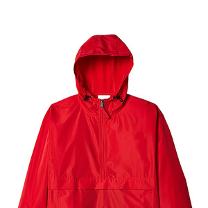 <b>Men's</b> Red Hooded Waterproof <b>Jacket</b> <b>Half</b> <b>Zip</b> Casual Spring Wear Polyester Shell Regular Fit Loose Style - Product Image 3