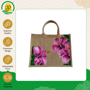 Latest Stock Arrival of Top Quality Eco-Friendly Customized <b>Printed</b> Dyed Jute Burlap Shopping Bag with Cotton Padded Handle - Product Image 3