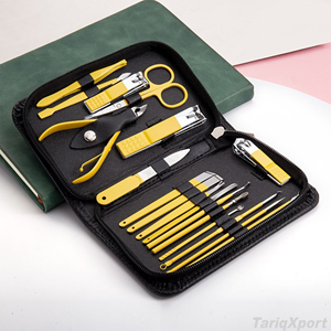 Stainless Steel Luxurious Pedicure & Manicure <b>Kit</b> <b>Nail</b> Clippers Grooming Set Yellow Personal Care <b>Nail</b> <b>Kits</b> - Product Image 5