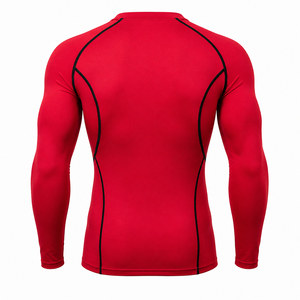 Men <b>Red</b> <b>Long</b> <b>Sleeve</b> Rash Guard Full <b>Sleeve</b> Quick Dry Spandex Polyester Compression Shirt Adult Sport <b>Top</b> - Product Image 5