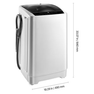 Portable 1.3 Cu.ft <b>Top</b>-<b>Load</b> <b>Washer</b> with LED Display Stainless Steel Drum 8 Wash Programs and 6 Adjustable Wash Cycles - Product Image 2