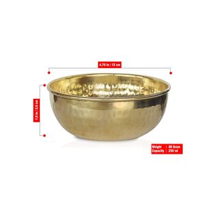 Brass Hammered Serving Bowl Handcrafted Metal Bowl for Dining <b>Table</b> Decor - Product Image 5