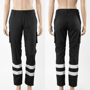 Men's <b>Black</b> Reflective <b>Work</b> <b>Pants</b> GSM Premium Poly Cotton Twill Cargo Safety Trousers Custom Embroidery Logo Women <b>Work</b> <b>Pants</b> - Product Image 1