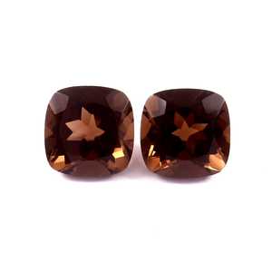 Lote al por mayor de piedras preciosas sueltas de cuarzo ahumado natural de 6x6 mm, talla cojín, facetadas y calibradas para la fabricación de joyas. - Product Image 1