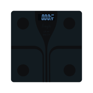 Balance de salle de bain numérique Froskie avec écran LCD, mesure du poids par Bluetooth, précision de 0,1 kg, capteur à quatre points, verre trempé - Product Image 1