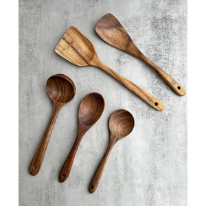 Handcrafted Natural Wooden Cooking Utensils Set Eco-Friendly Non Stick Spatula And Spoon Set Kitchen <b>Tools</b> With Custom Logo - Product Image 6