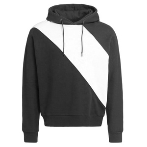 เสื้อสวมหัวแขนยาวแบบกําหนดเองกระเป๋าจิงโจ้ขนแกะผ้าฝ้ายบล็อกสีหนาไล่ซับหนึ่งเสื้อกันหนาวหมวกจัมเปอร์เสื้อกันหนาวหมวกแบบพลิกกลับได้ - Product Image 5