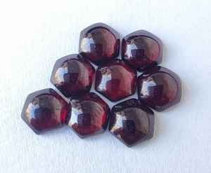 Garnet naturel, forme hexagonale, cabochon, rouge, calibré, pierre précieuse en vrac pour bijoux - Product Image 3