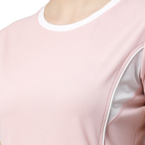 Ensemble de shorts sportifs roses pour femmes, 2 pièces, séchage rapide, tricoté, col rond, manches courtes, coupe régulière, vêtements de sport printemps-été - Product Image 5