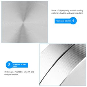 2 Soportes Giratorios para Tartas de Aluminio, Base Giratoria para Tartas, Plato Giratorio, Kit de Decoración de Tartas, 3.8 x 3.8 cm, Plateado - Product Image 5