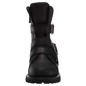 Unisex Black Leather Ankle Boot Waterproof Quick Dry Breathable with Side Zip and Chunky Sole Motorcycle Team - Product Image 3