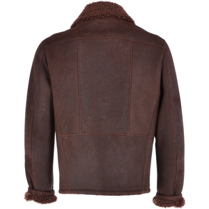 100% Genuine <b>Sheepskin</b> Leather Men's Brown Bomber <b>Flying</b> <b>Jacket</b> Eco-Friendly Waterproof Windproof Regular Fit - Product Image 3