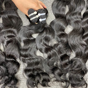 Extensions de cheveux vierges Remy du Vietnam, ondulation naturelle non traitée, ondulation corporelle chinoise, cheveux noirs pour femmes, tissage à la machine, double 100g - Product Image 5