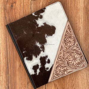 แฟ้มหนังแท้สำหรับงานนำเสนอ A4หนังวัวเครื่องผูกแฟ้มเอกสารธุรกิจพร้อมช่องใส่เครื่องมืองานออกแบบใหม่ - Product Image 2