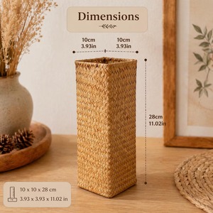 Long Planter Rattan Vase Style Decorative Flower <b>Pot</b> <b>Holder</b> For Home Garden Balcony Indoor Outdoor Modern Boho Storage Decor - Product Image 4